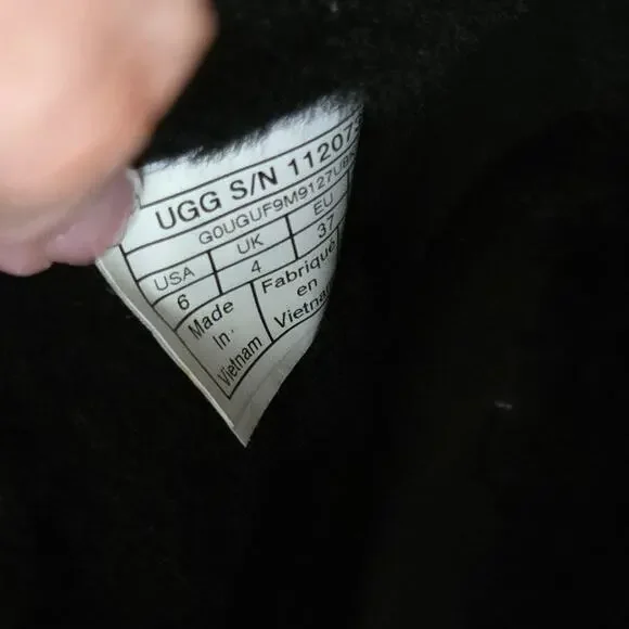 Ugg Thebes Black Suede Fur Lined Clog Boots Size 6 Chunky Platform Boho Winter - Picture 11 of 12